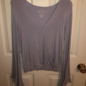 American Eagle lilac bell sleeve top